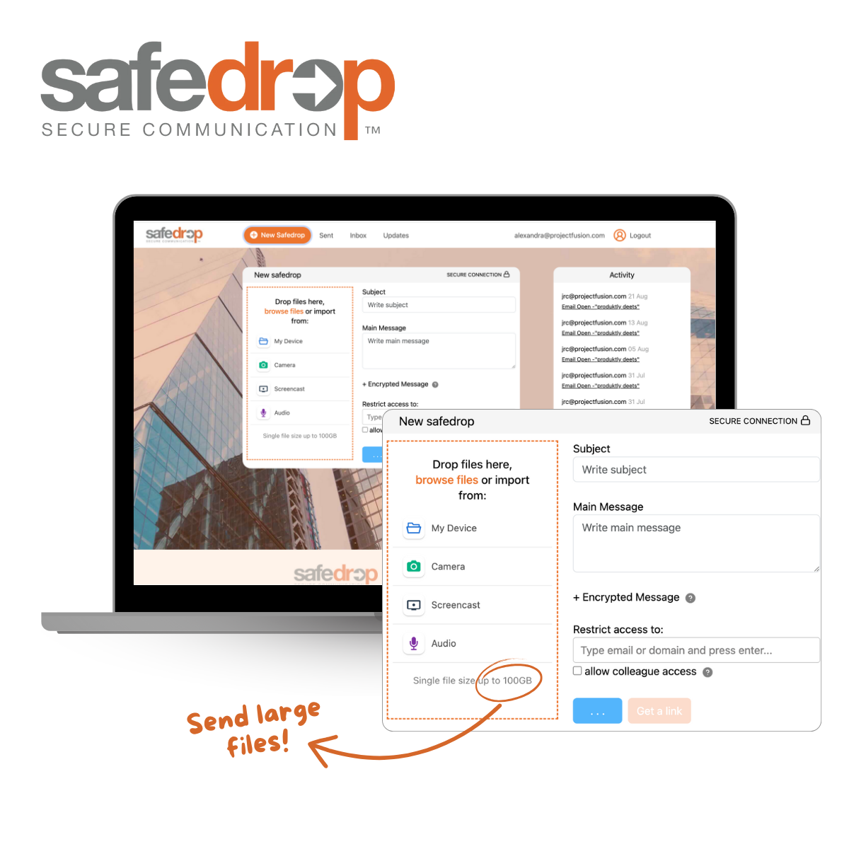 screenshot of safedrop