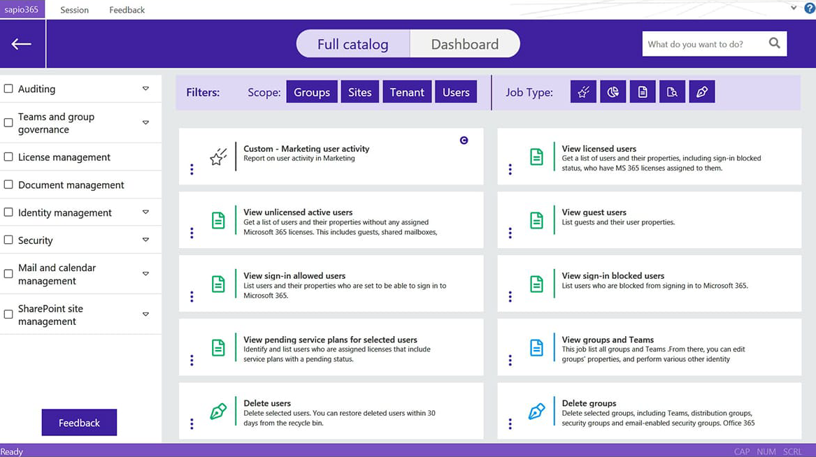 screenshot of sapio365