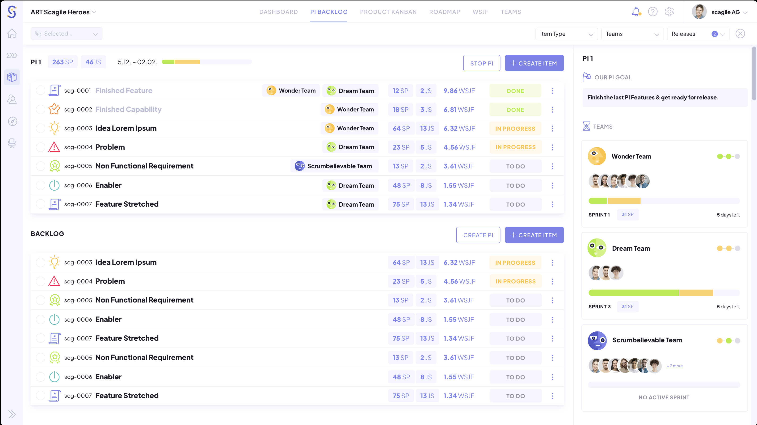 screenshot of scagile