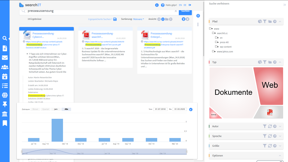 screenshot of searchIT