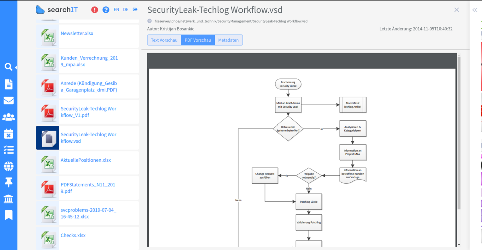 screenshot of searchIT