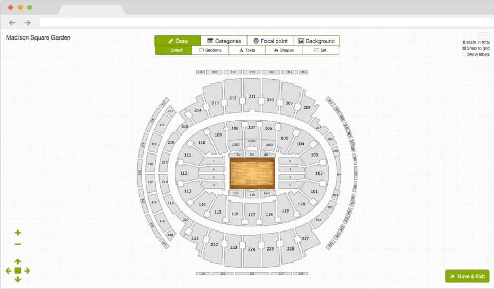 screenshot of seats.io