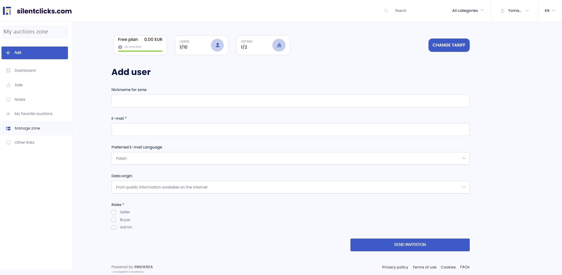 screenshot of silentclicks.com