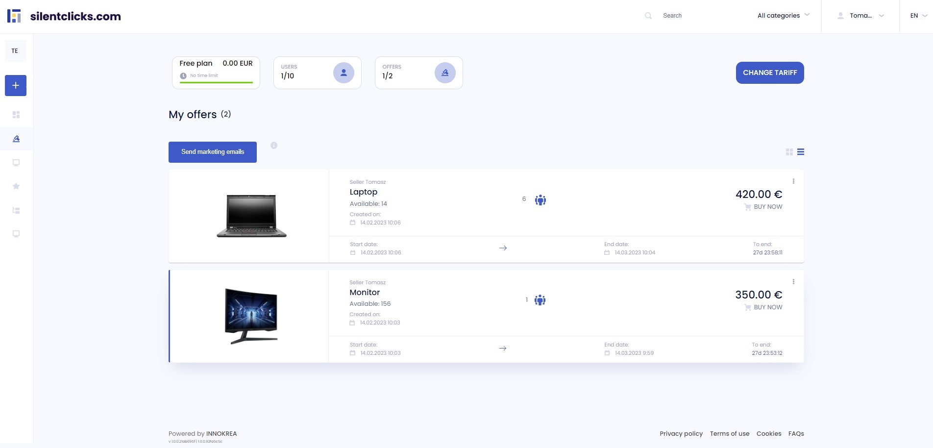 screenshot of silentclicks.com