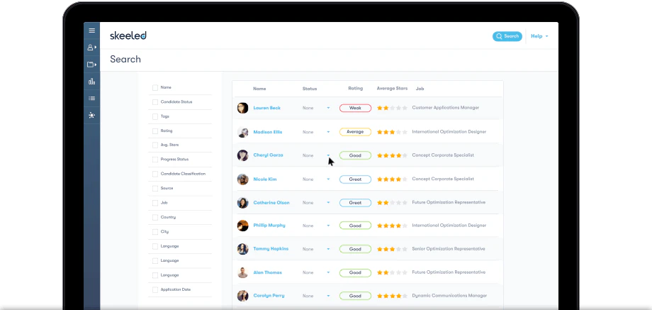 screenshot of skeeled