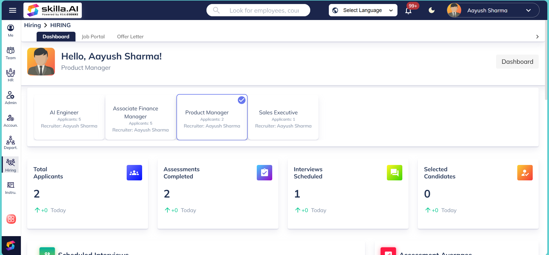 screenshot of skillaHR