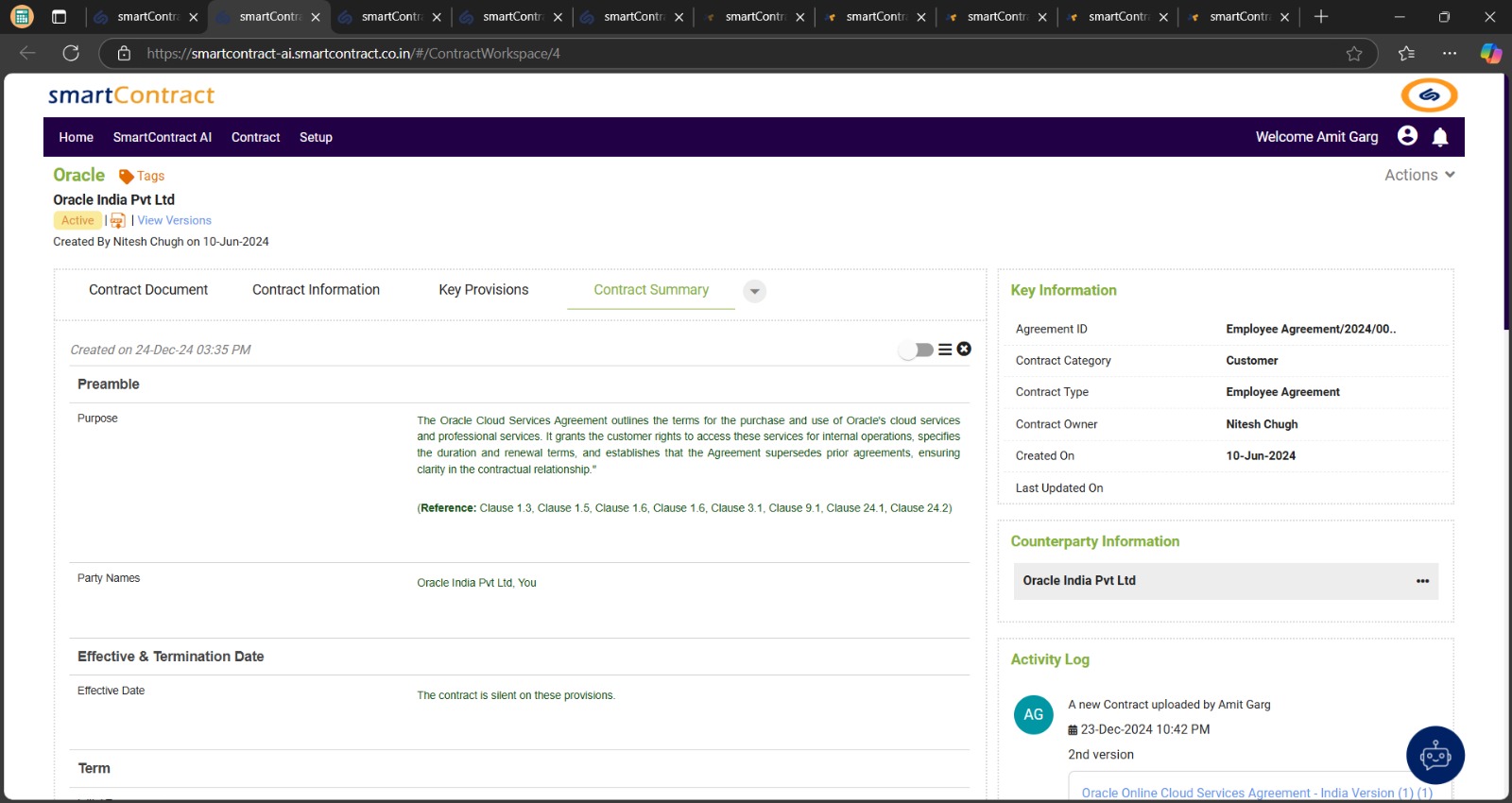 screenshot of smartContract