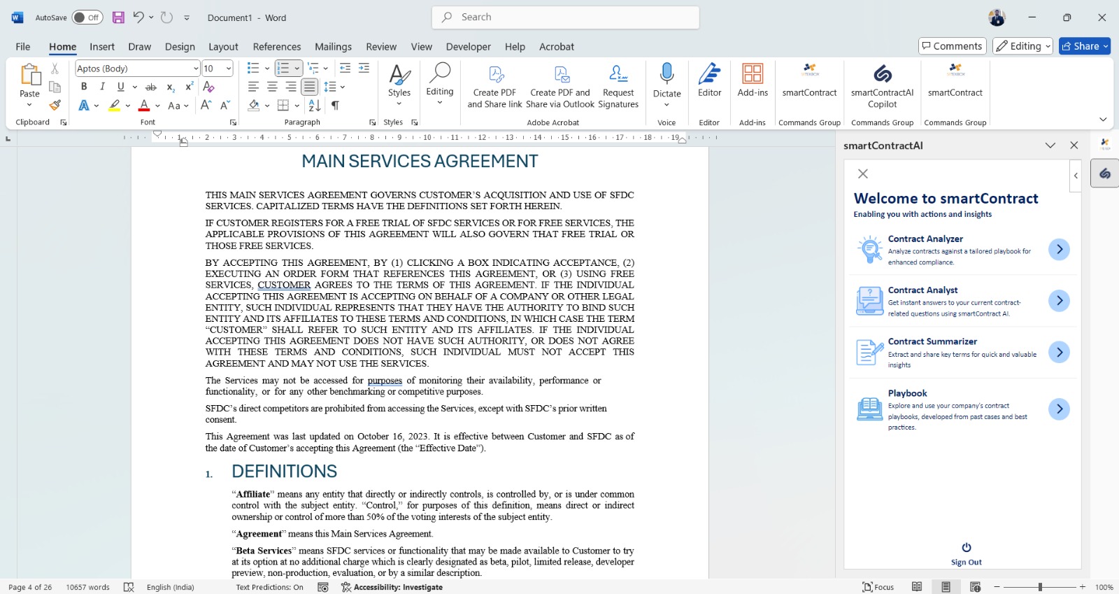 screenshot of smartContract