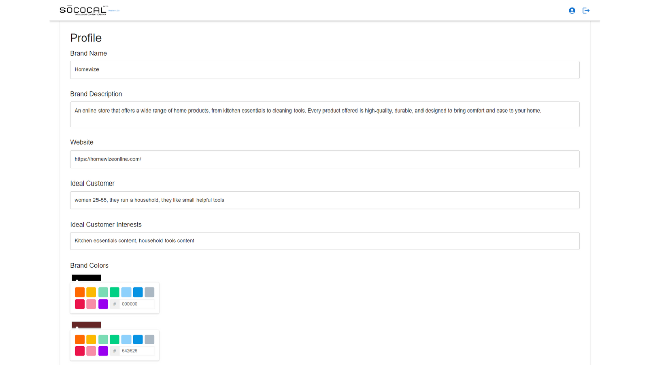 screenshot of sococal.ai