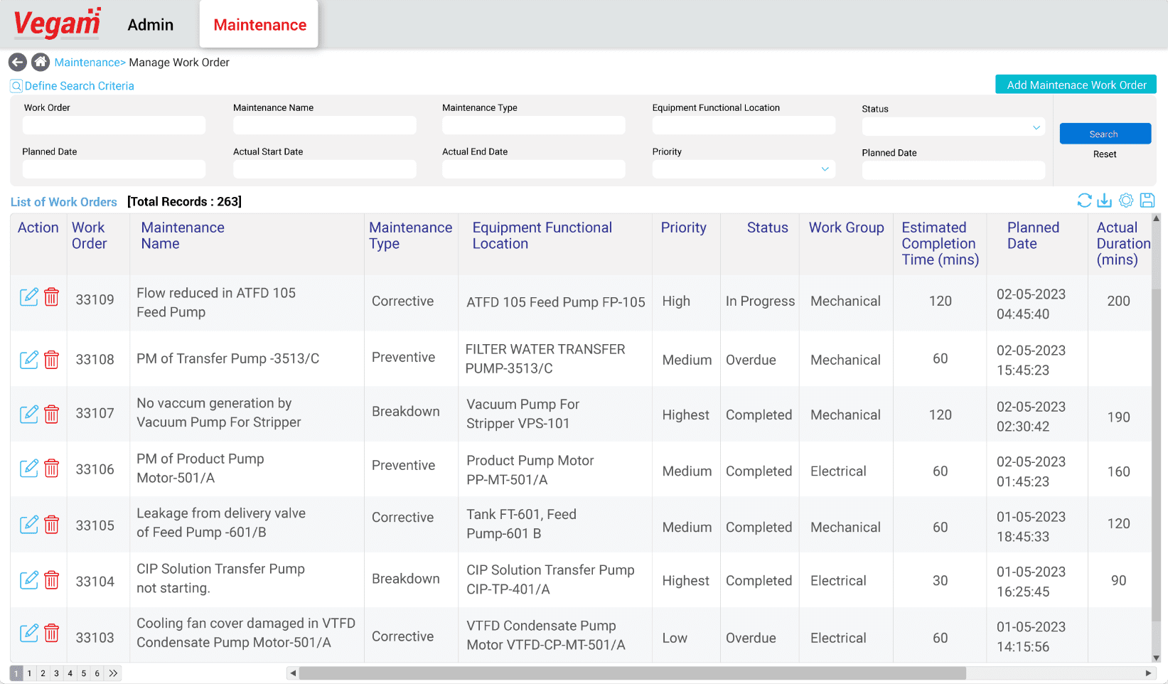 screenshot of vMaint