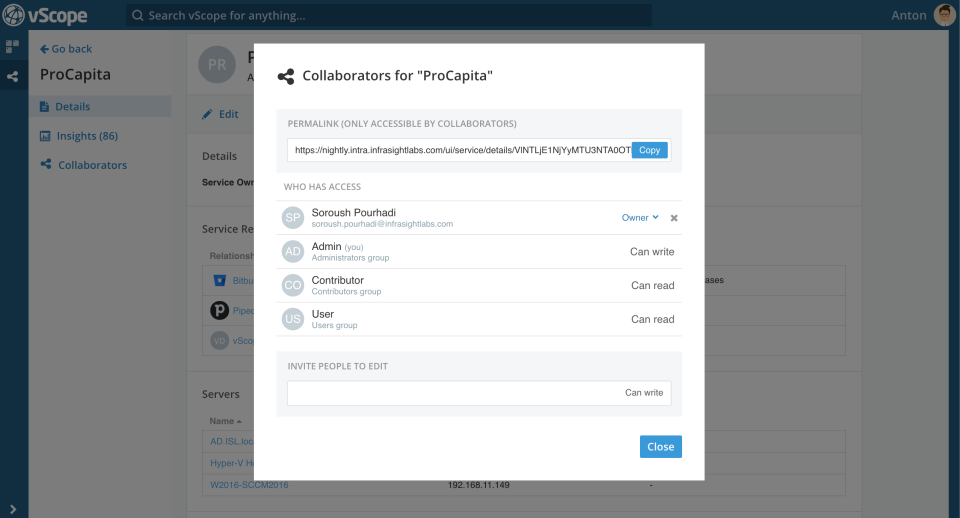 screenshot of vScope