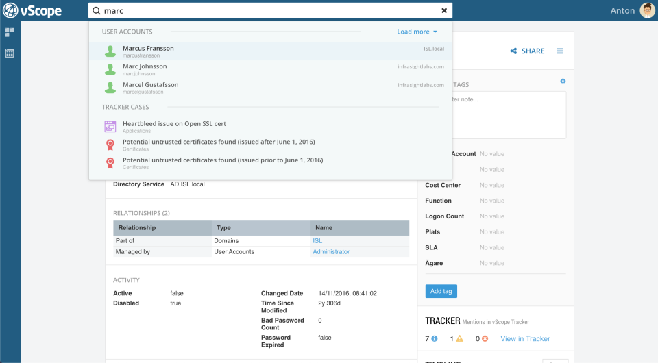 screenshot of vScope