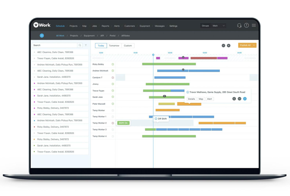 screenshot of vWorkApp