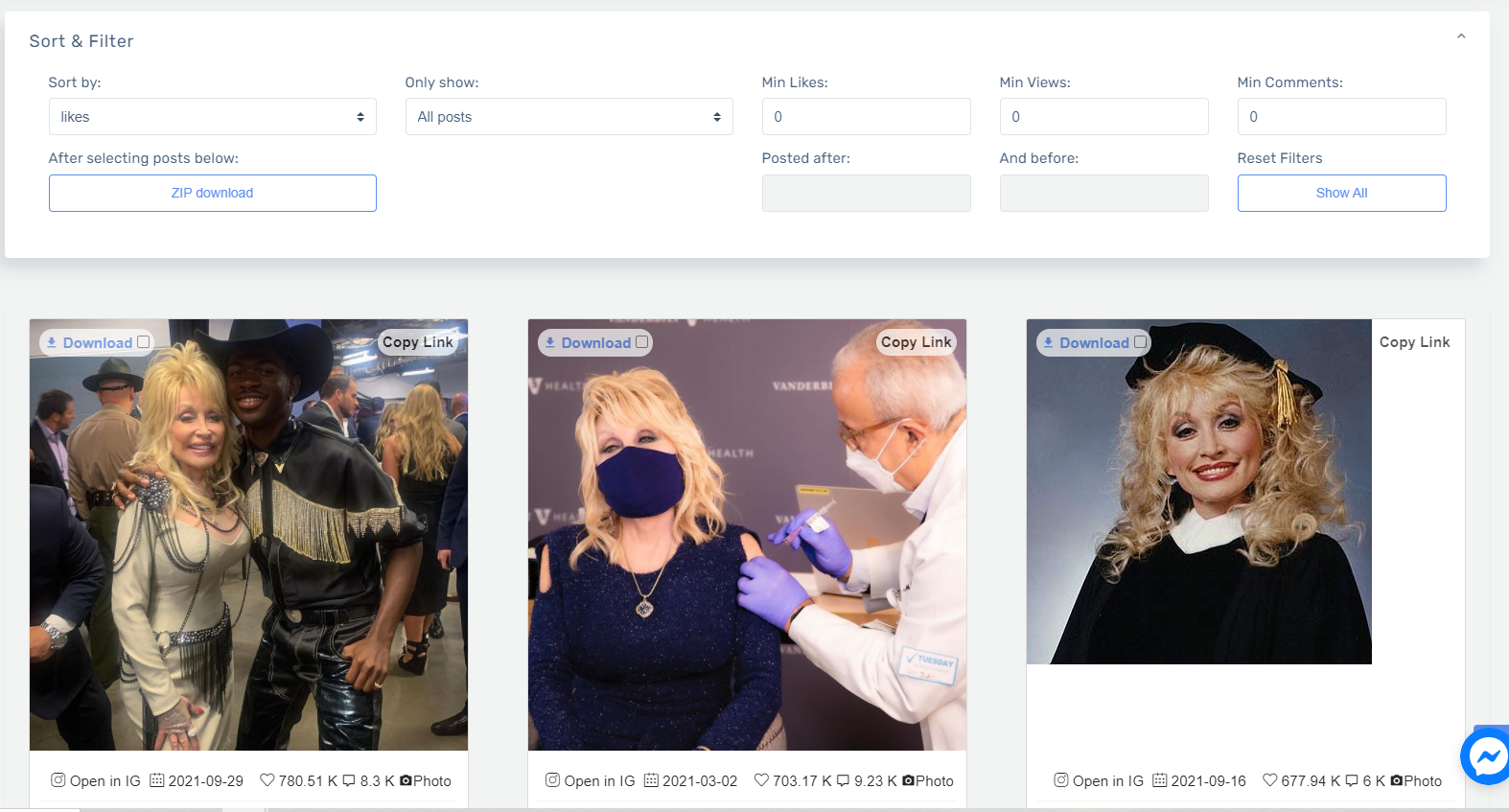 screenshot of viralspy