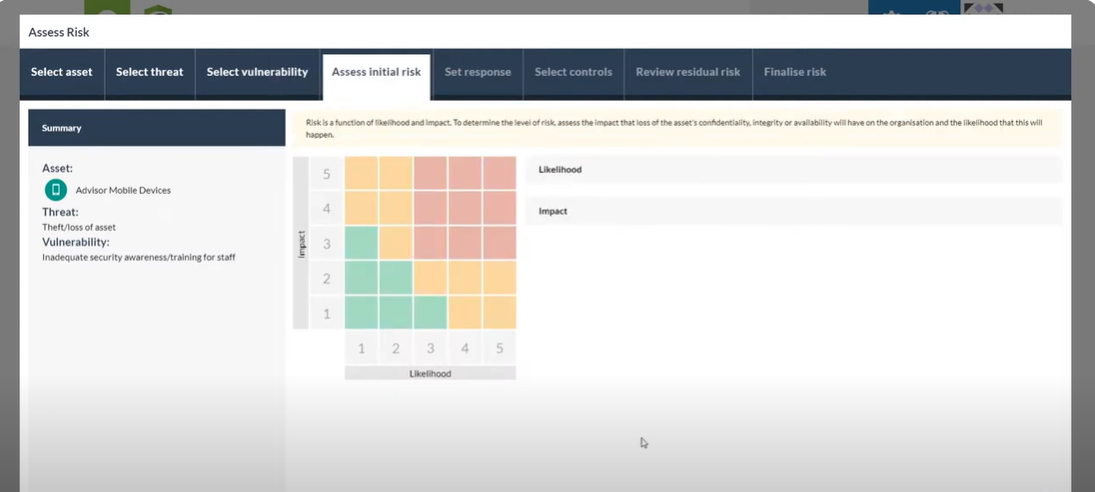 screenshot of vsRisk