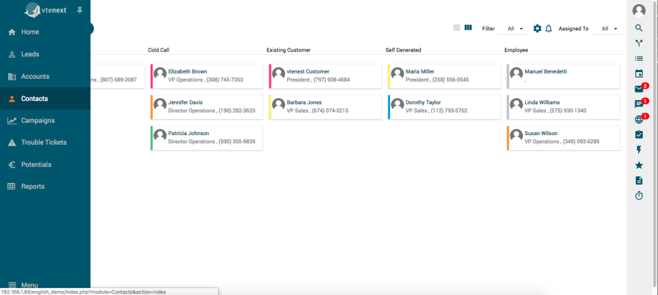 screenshot of vtenext