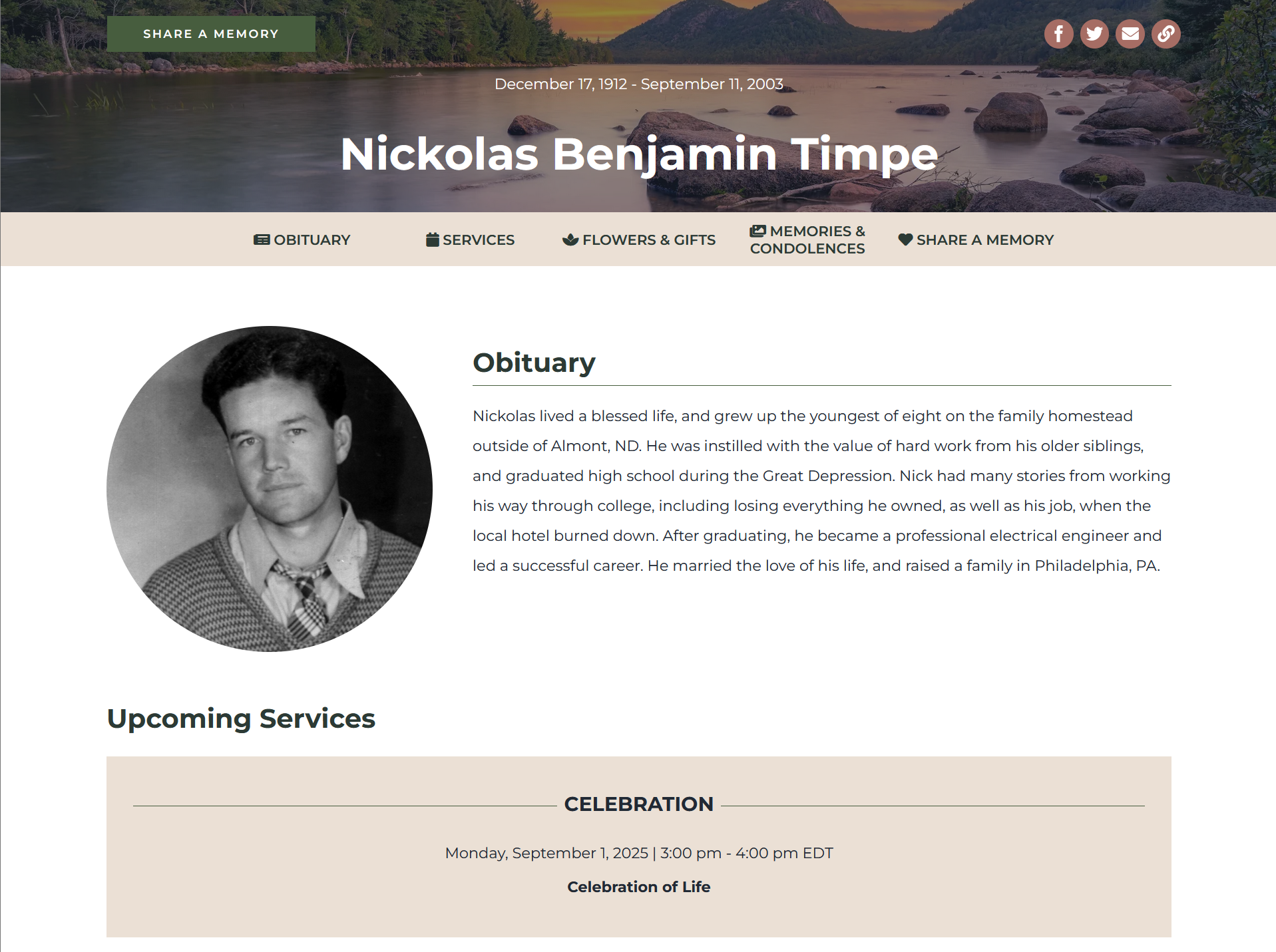 screenshot of webCemeteries