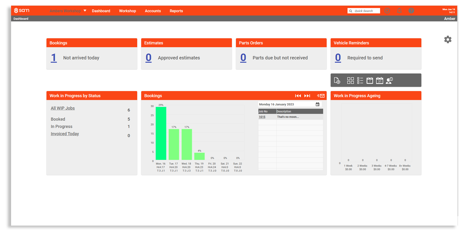 screenshot of webSAM