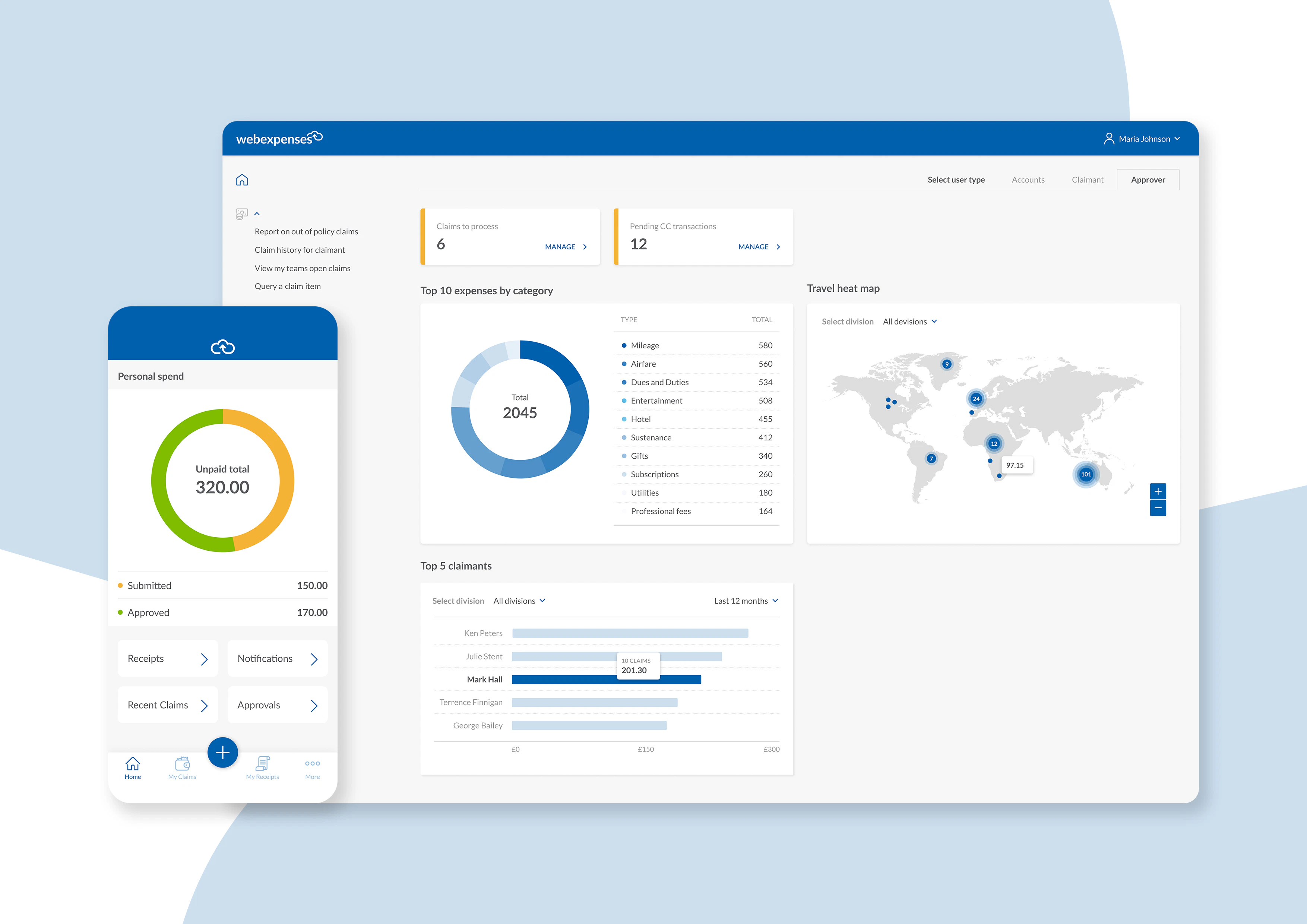 screenshot of webexpenses