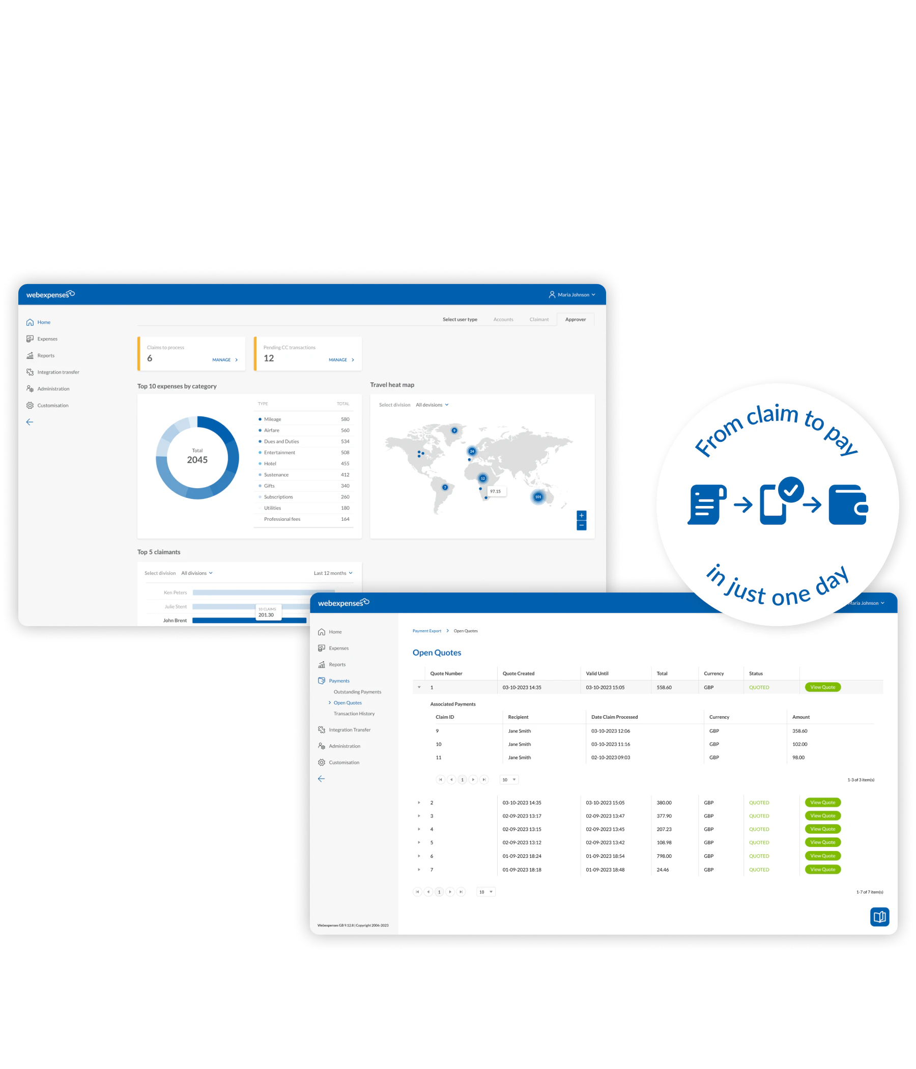 screenshot of webexpenses