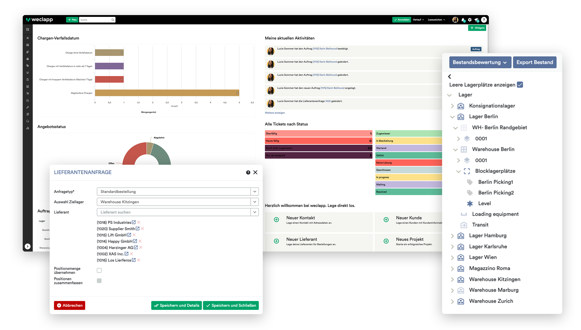 screenshot of weclapp