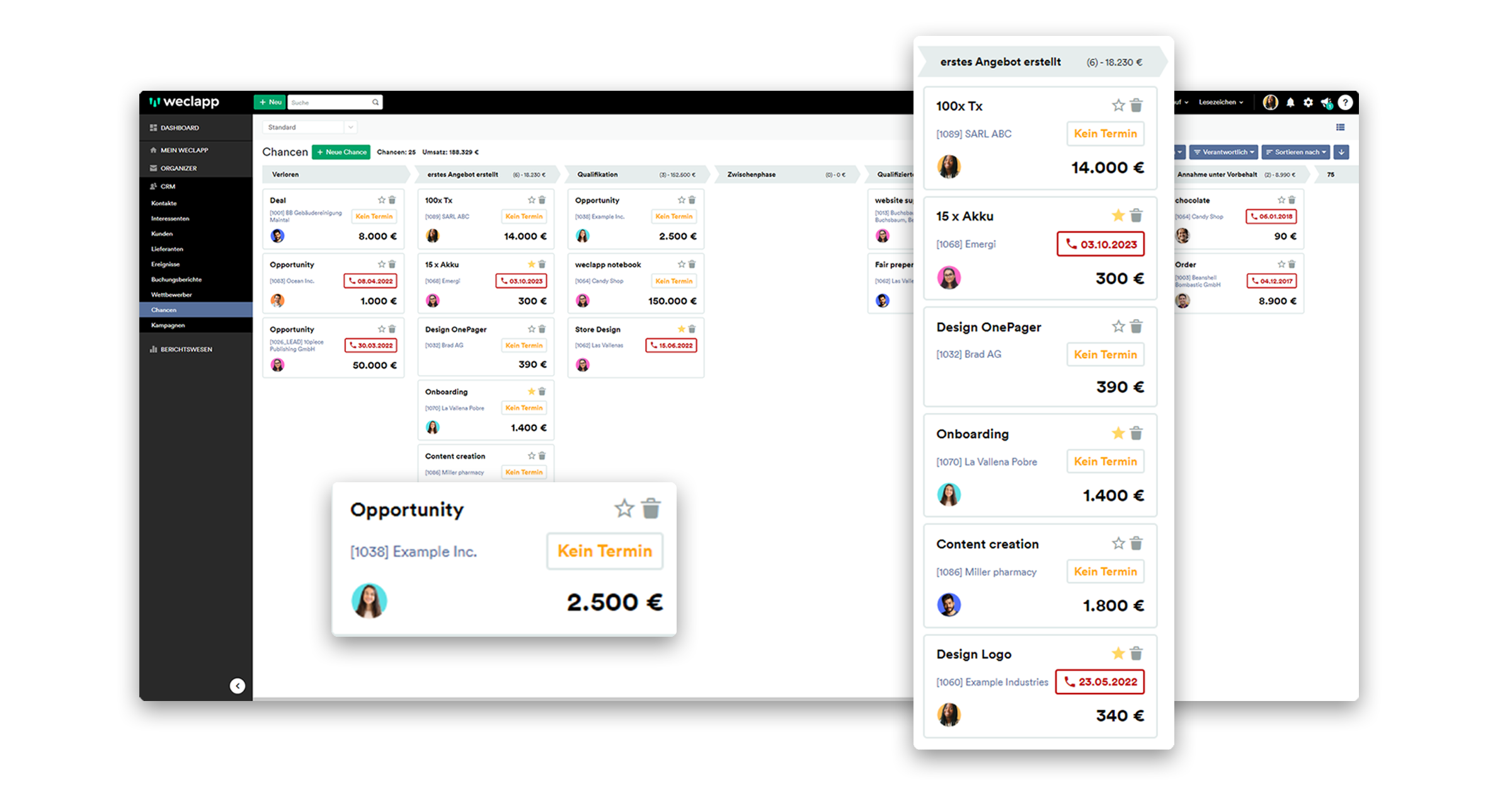 screenshot of weclapp