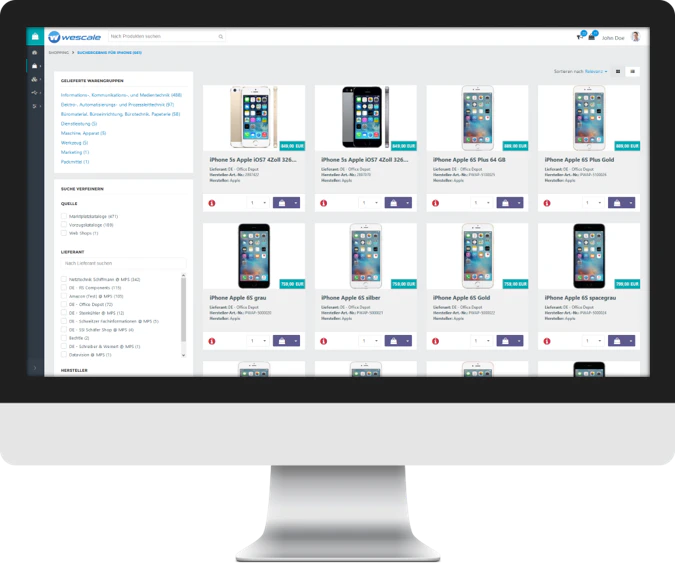 screenshot of wescale