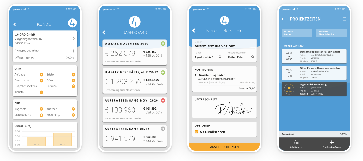 screenshot of work4all