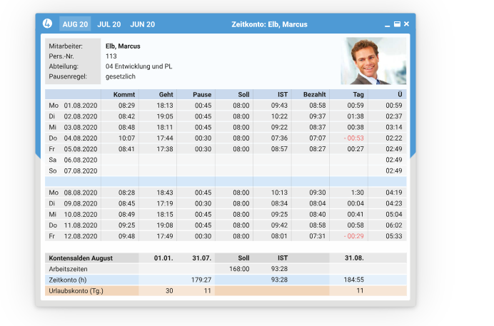 screenshot of work4all