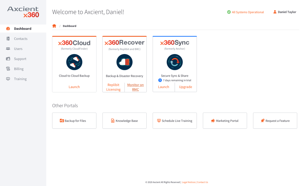screenshot of x360Cloud