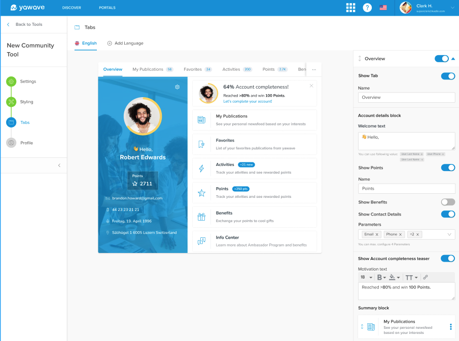 screenshot of yawave