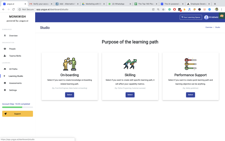 screenshot of yogya.ai