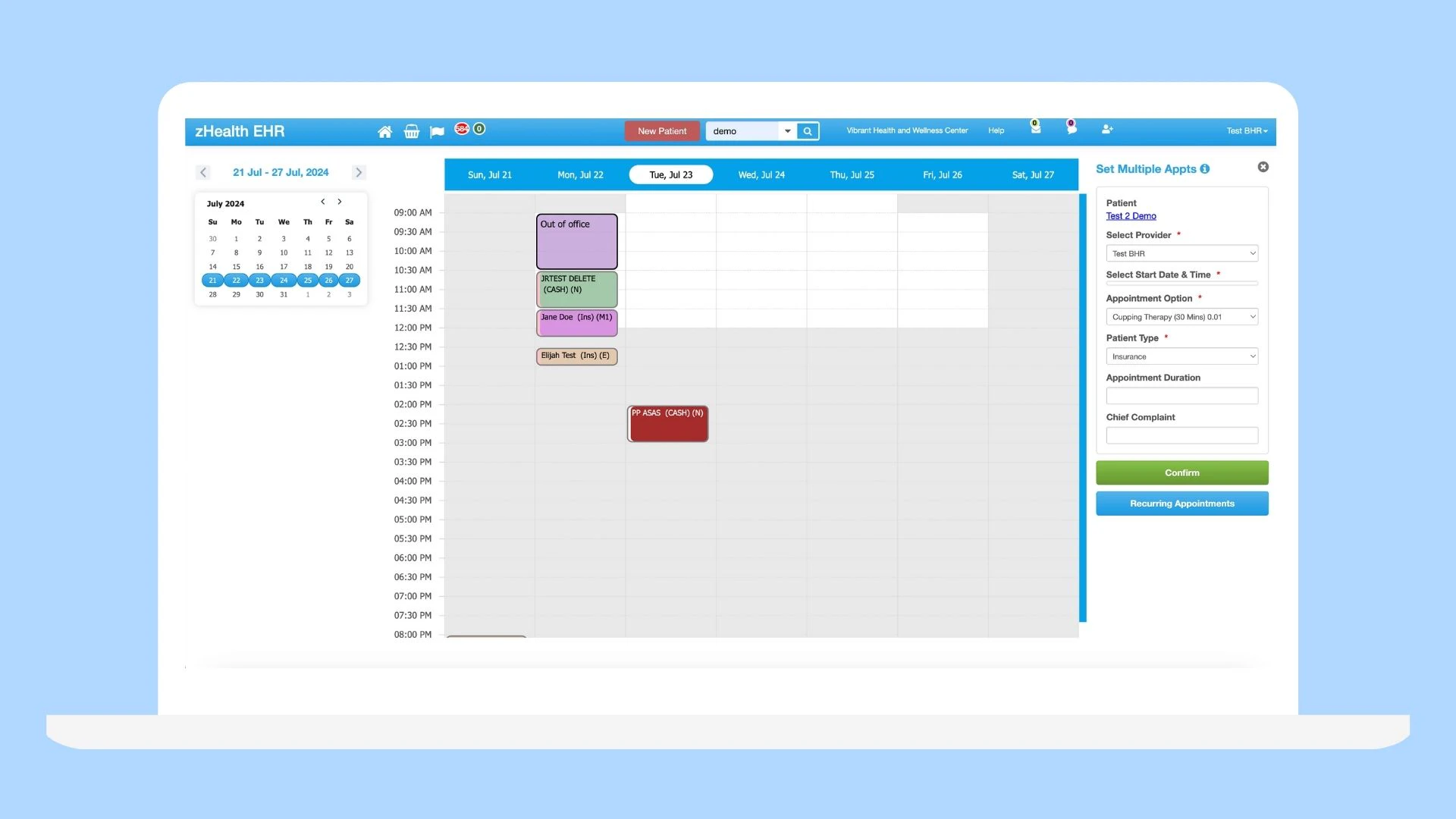 screenshot of zHealth