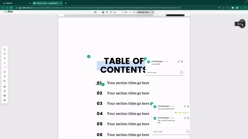 screenshot of zipBoard