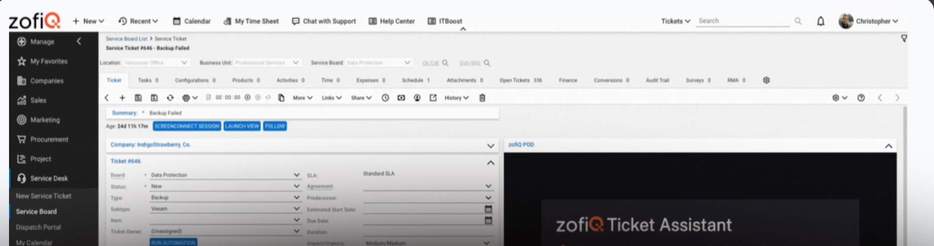 screenshot of zofiQ